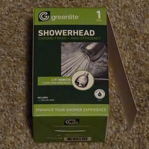 NEW Greenlite Chrome Finished Showerhead High Efficency